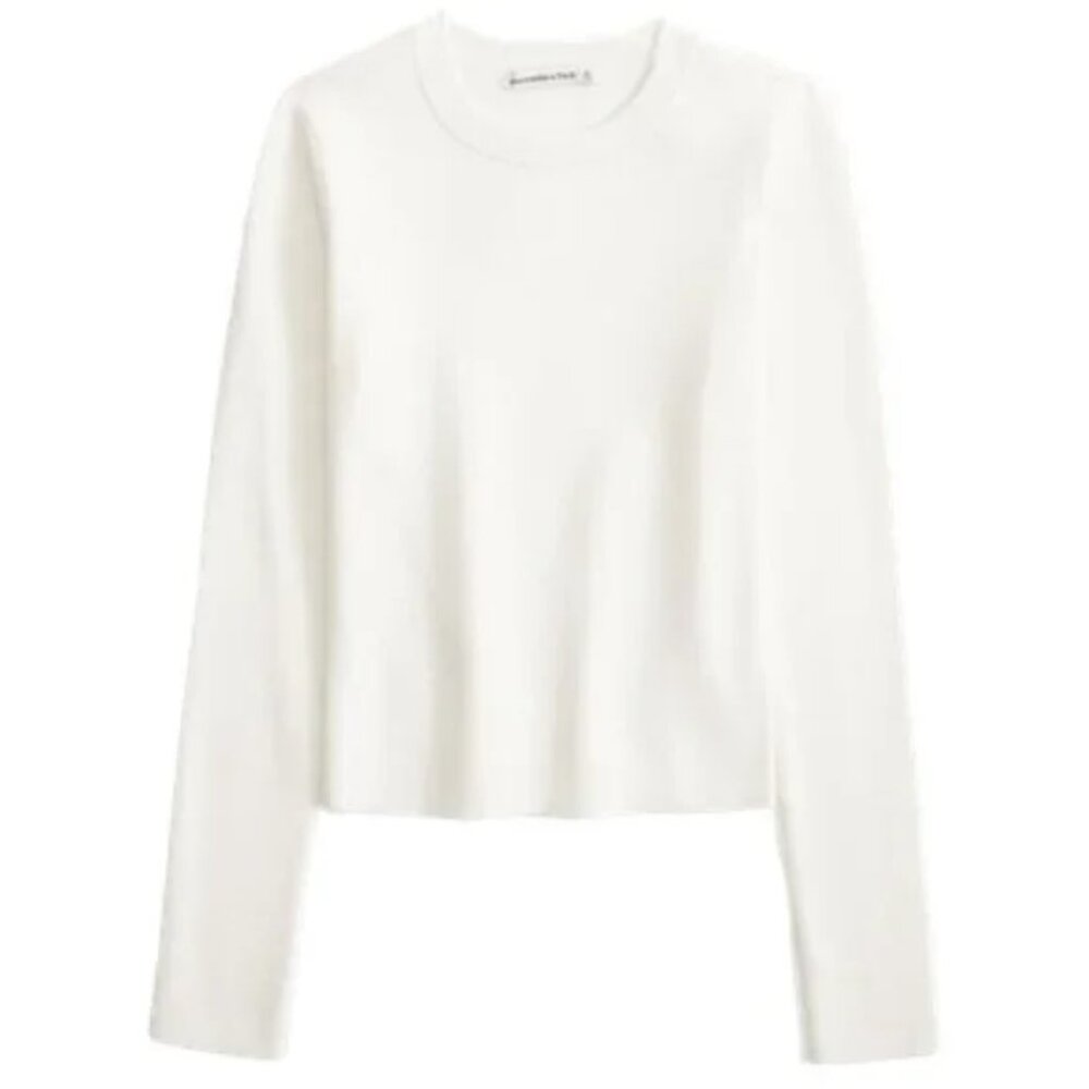 Abercrombie Cream Mid-Weight Slim Sweater